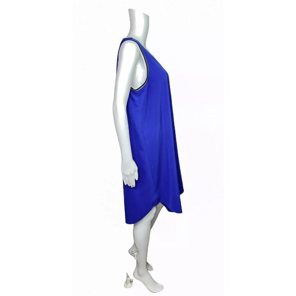 ABS Allen Schwartz Blue Sleeveless Jersey  T-Shirt Dress Size Large - Picture 3 of 7